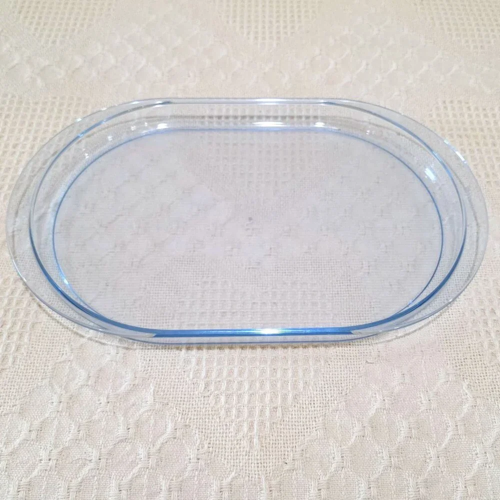 Authentic Tupperware Preludio Transparent Blue Acrylic Oval Serving Vanity Tray